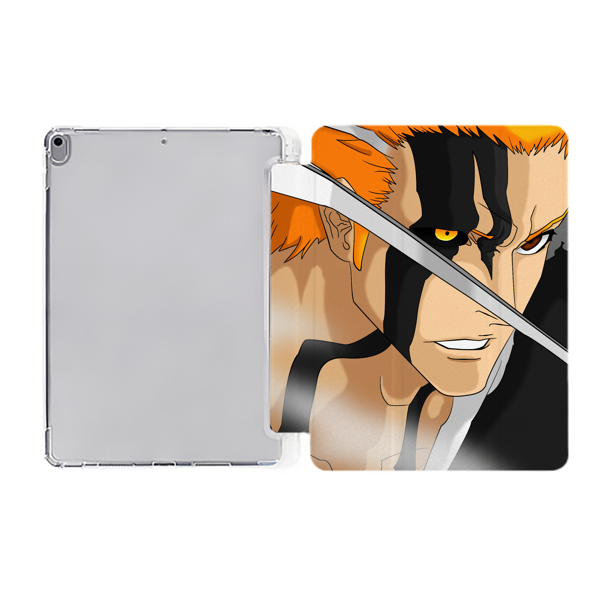 （画像用） ブリーチ BLEACH IPad ケース ペン収納付き 三つ折りスタンド PUレザー×シリコン 対応機種9.5/10.5/10.9インチ